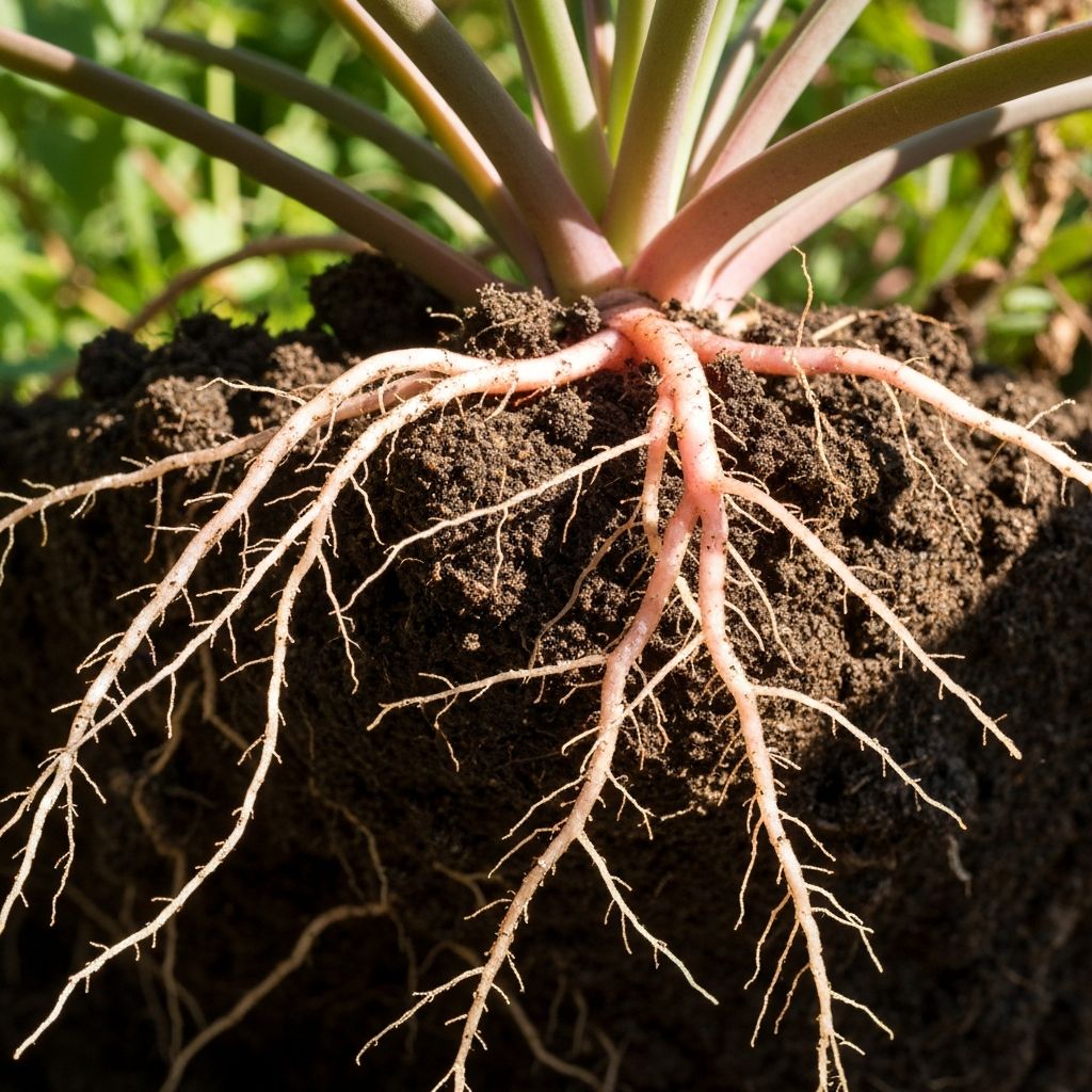 Erde und Pflanzenwurzeln in Makrofotografie